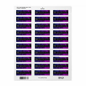 Mystic-Topaz Kantoor | Monogram Paarse roze blauw Etiket (Full Sheet)