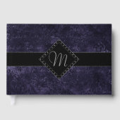 Mystic-Topaz Ombre | Blauw Paars Roze Monogram Gastenboek (Voorkant)