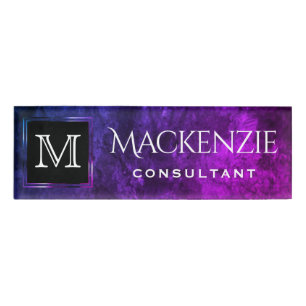 Mystic-Topaz Ombre Blauw Paarse roze merk Naambadge