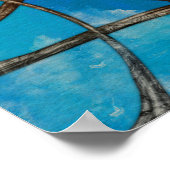 Mystic Tree of Life Mosaic Blue Waterverf Poster (Hoek)