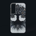 Mystic Tree of Life S22 Stoer Hoesje Samsung Galaxy Hoesje<br><div class="desc">Draag oude wijsheid en mystieke schoonheid met je mee, waar je ook gaat. Deze verbluffende telefoonhoes is voorzien van een duistere, gestileerde afbeelding van de Tree of Life, met zijn uitgebreide roots en takken die reiken over een subtiele grijze achtergrond versierd met verspreide, gloeiende oranje en gele elementen. Dit ontwerp...</div>