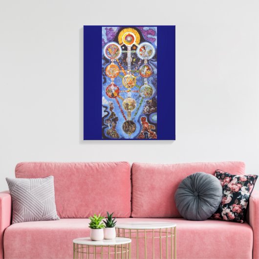 Mystic Tree of Life Wrapped Canvas Art Afdruk (Insitu (Woonkamer))