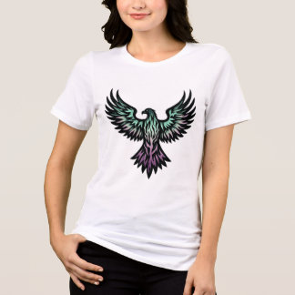 "Mystic Tribal Hawk met Forest Patterns" kleurrijk Tri-Blend Shirt