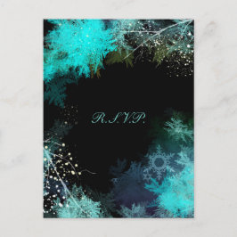 Mystic Turquoise Bos Bruiloft RSVP Uitnodiging Briefkaart