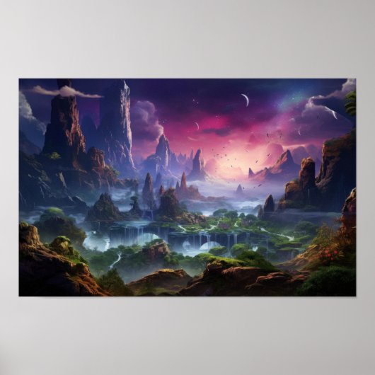 Mystic Twilight Fantasy Landscape Poster (Voorkant)