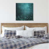 Mystic Twilight Stars | Deep Blauwgroen groene neo Canvas Afdruk (Insitu (Slaapkamer))
