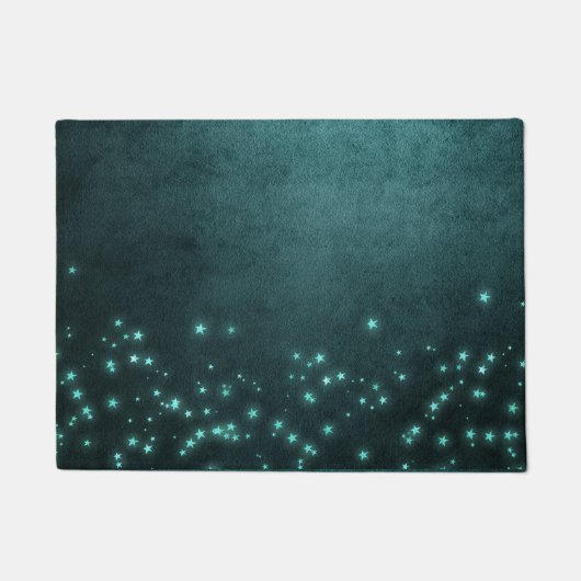 Mystic Twilight Stars | Deep Blauwgroen groene neo Deurmat (Voorkant)