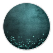 Mystic Twilight Stars | Deep Blauwgroen groene neo Keramische Knop (Voorkant)