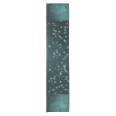 Mystic Twilight Stars | Deep Blauwgroen groene neo Korte Tafelloper (Voorkant)