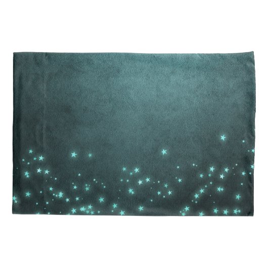 Mystic Twilight Stars | Deep Blauwgroen groene neo Kussensloop (Achterkant)