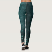 Mystic Twilight Stars | Deep Blauwgroen groene neo Leggings (Achterkant)