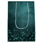 Mystic Twilight Stars | Deep Blauwgroen groene neo Medium Cadeauzakje (Achterkant)