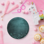 Mystic Twilight Stars | Deep Blauwgroen groene neo Papieren Bordje (Feest)