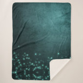 Mystic Twilight Stars | Deep Blauwgroen groene neo Sherpa Deken (Voorkant)