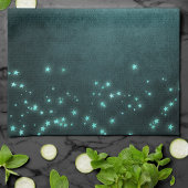 Mystic Twilight Stars | Deep Blauwgroen groene neo Theedoek