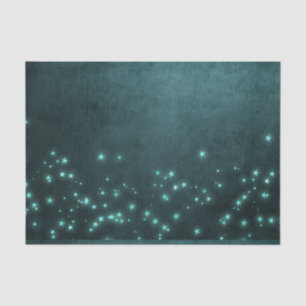 Mystic Twilight Stars Deep Blauwgroen groene neo Tissuepapier
