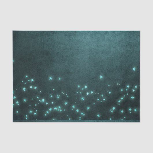 Mystic Twilight Stars | Deep Blauwgroen groene neo Tissuepapier (Voorkant)