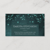 Mystic Twilight Stars | Diep Blauwgroen Groen Mono Visitekaartje (Achterkant)