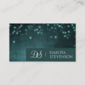 Mystic Twilight Stars | Diep Blauwgroen Groen Mono Visitekaartje (Voorkant)