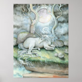Mystic Unicorn Full Moon Poster Print (Voorkant)