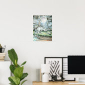 Mystic Unicorn Full Moon Poster Print (Thuiskantoor)