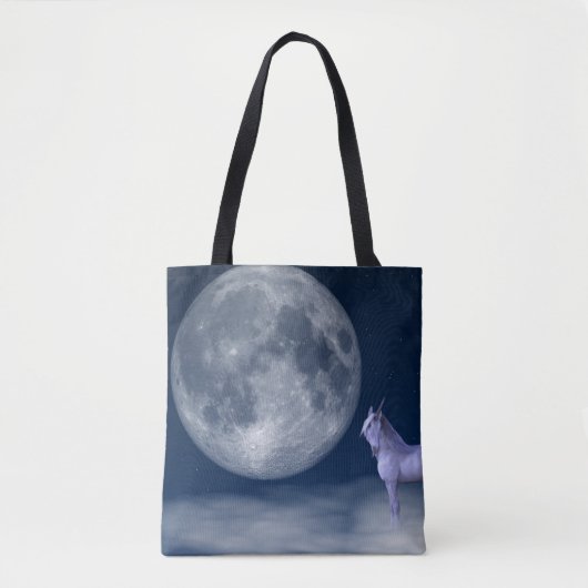Mystic Unicorn Moon Magic Canvas tas (Voorkant)