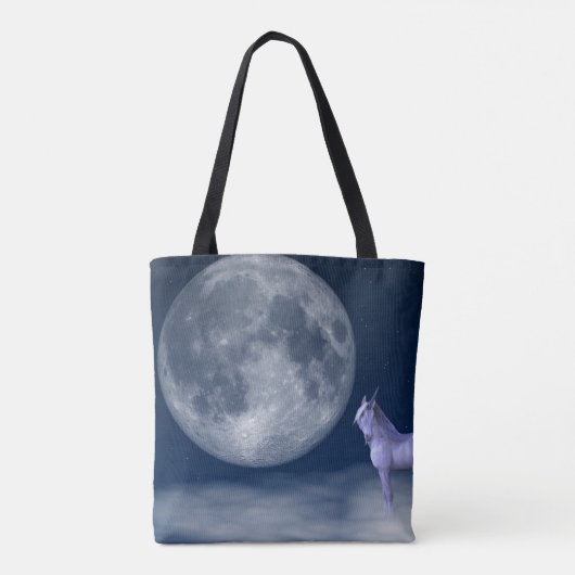 Mystic Unicorn Moon Magic Canvas tas (Achterkant)
