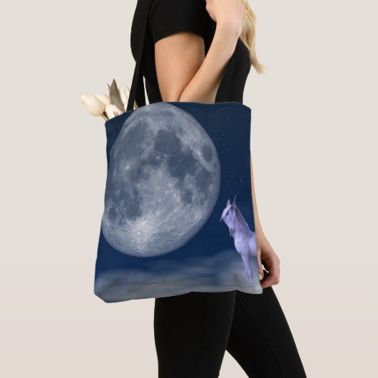 Mystic Unicorn Moon Magic Canvas tas (Dichtbij)