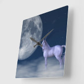 Mystic Unicorn Moon Magic Vierkante Klok (Hoek)
