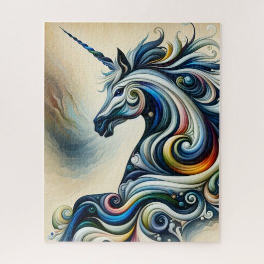 Mystic Unicorn Swirl Legpuzzel (Verticaal)