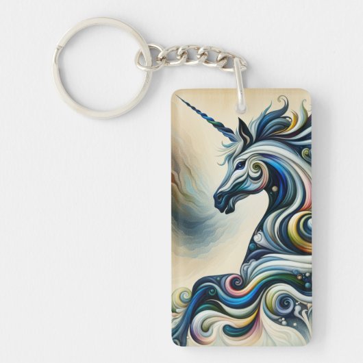 Mystic Unicorn Swirl Sleutelhanger (Voorkant)
