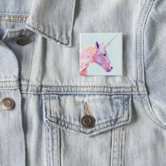 Mystic Unicorn Vierkante Button 5,1 Cm (In situ)