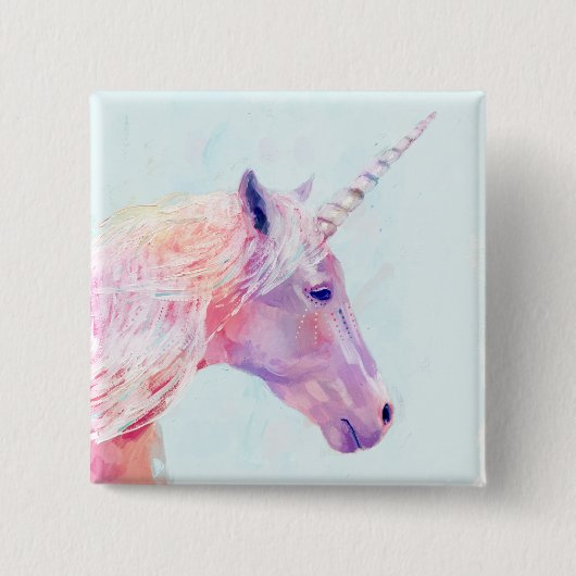 Mystic Unicorn Vierkante Button 5,1 Cm (Voorkant)