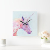 Mystic Unicorn Vierkante Klok (Huis)