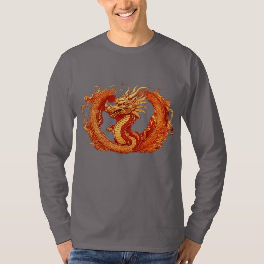 Mystic Unity: Rood & Gouden Blend Print T-shirt (Voorkant)