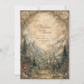 Mystic Valley Castle betoverde bruiloft Kaart (Voorkant)