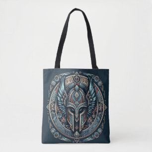 Mystic Viking Rune Helm Tote Bag