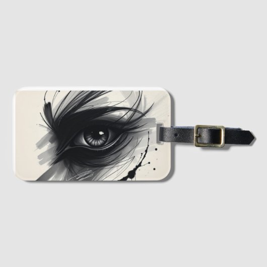 Mystic Vision - Black Ink Eye Art Bagagelabel (Voorkant (horizontaal))