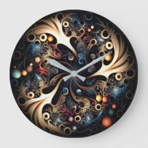 Mystic Vortex Cool Gold Acrylwand Clock