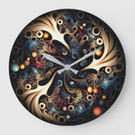 Mystic Vortex Cool Gold Acrylwand Clock Grote Klok
