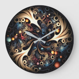 Mystic Vortex Cool Gold Acrylwand Clock Grote Klok