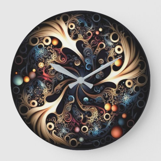 Mystic Vortex Cool Gold Acrylwand Clock Grote Klok (Voorkant)