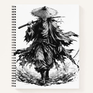 Mystic Wandering Ronin Mok Samurai-krijger in Ba Notitieboek
