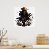 Mystic Wandering Ronin Mok | Samurai-krijger in Ba Poster (Keuken)