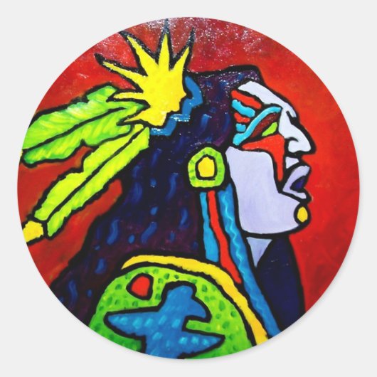 Mystic Warrior # 1 van Piliero Ronde Sticker (Voorkant)