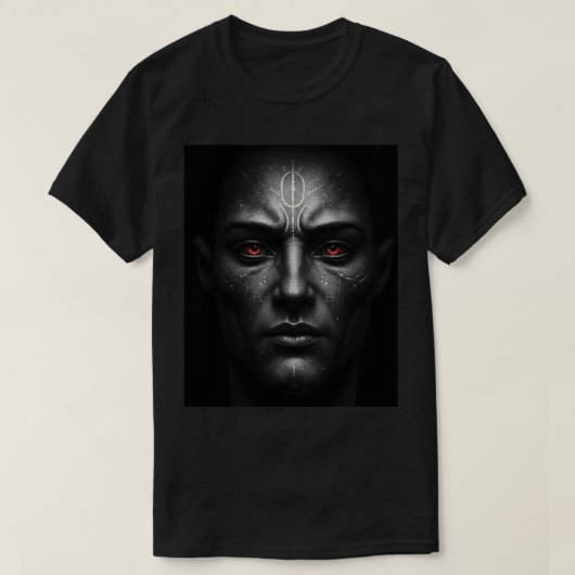 Mystic Warrior met gloeiende Crimson-ogen T-shirt (Design voorkant)