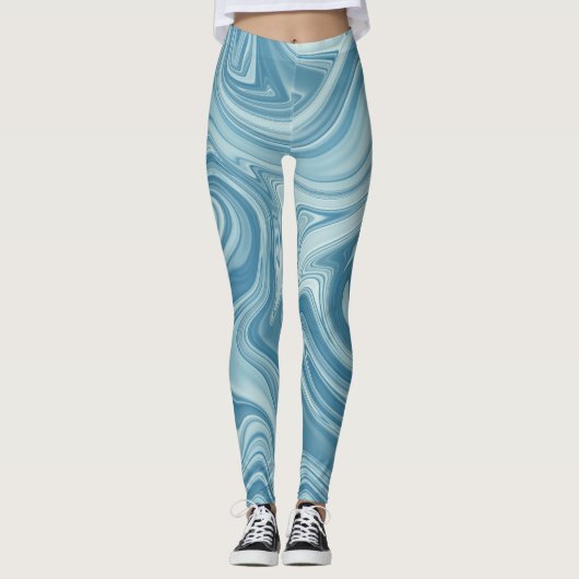 Mystic water schilderij blue color design leggings (Voorkant)