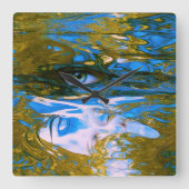 Mystic Waters Vierkante Klok (Voorkant)