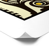 Mystic Whiskers: Retro Kattenkunst Poster (Hoek)