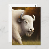 Mystic White Buffalo Digital Art Briefkaart (Voorkant / Achterkant)